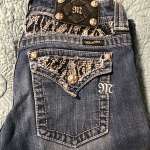 Miss Me Black and Silver Rhinestone Jeans 👖